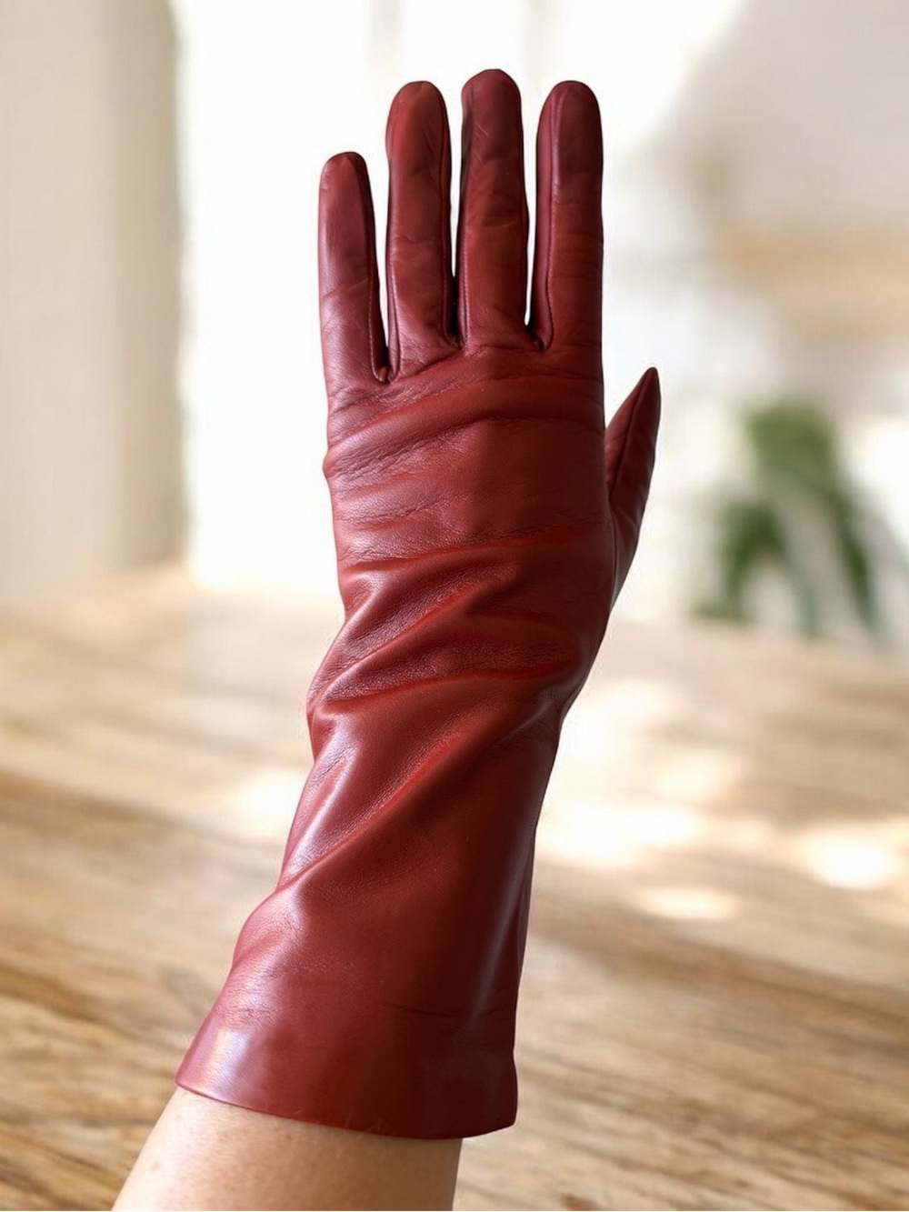 NWT Portolano Red Long Napa Leather Gloves 7.5